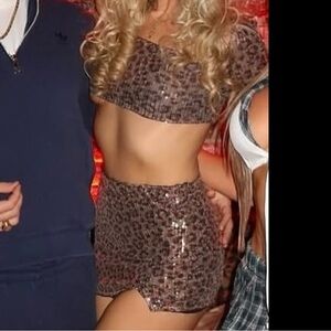 Y2K Sequin Cheetah Print Set